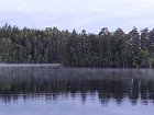 vecerni mlha nad jezerem Herrgol