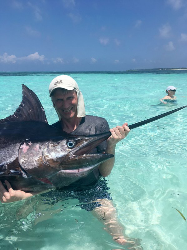 mečoun - marlin temný, Makaira indica Nečekaný, ale vítaný úlovek