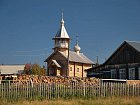 sibirska vesnice na brehu Jeniseje - kostel