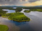 Rozlitina na řece Vindelalven u chaty Lillsebranna