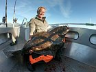 platys obecny - halibut 145 cm, 30 kg, uloveny 29.7. u Torsken, Senja