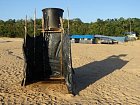 sprcha a stanovy tabor na Playa de Checoslovaquia