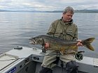 siven obrovsky - namaycush delky 100 cm uloveny na driftovany streamer