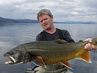 siven obrovsky - namaycush delky 94 cm uloveny na driftovany streamer
