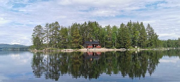 chata na ostrove Sundholmen