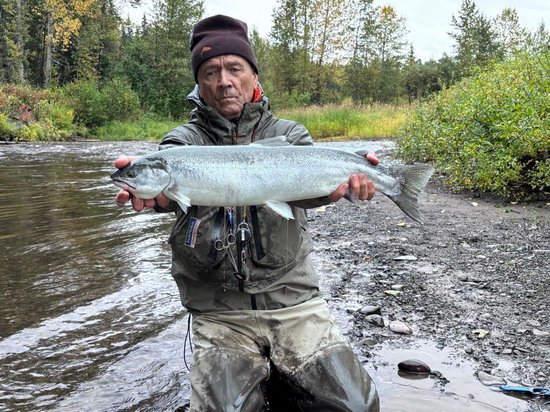 Saša a steelhead 70 cm z prvního dne Saša a steelhead 70 cm z prvního dne