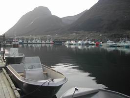 Aldersund - pohled na kotviste lodi Aldersund - pohled na kotviste lodi