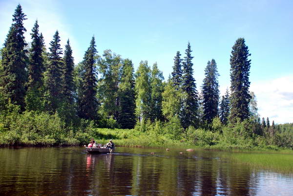 Cottonwood - protahovani lodi na Fish Lakes