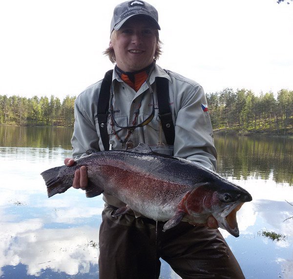 pstruh duhovy 70 cm, 4,3 kg z jezera Strandgolen pstruh duhovy 70 cm, 4,3 kg z jezera Strandgolen