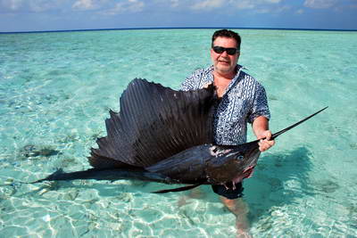 plachetnik - sailfish 255 cm, uloveny na trolling-wobbler