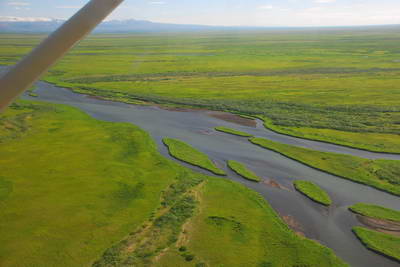 Cinder river z letadla Cinder river z letadla