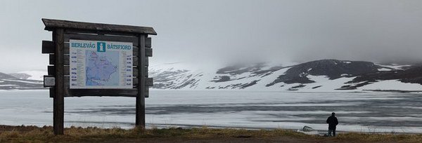 severni Norsko koncem cervna - zamrzle jezero