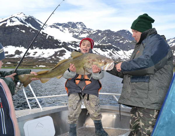 treska 113 cm, 13 kg, lovec Lukas Doricak, 8 let