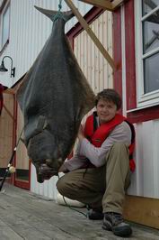 Platys obecny - halibut, 160 cm, 50 kg, Zdenek Edelmann, 10.7.2006 Sorvaer