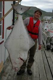 Platys obecny - halibut, 160 cm, 50 kg, Zdenek Edelmann, 10.7.2006 Sorvaer