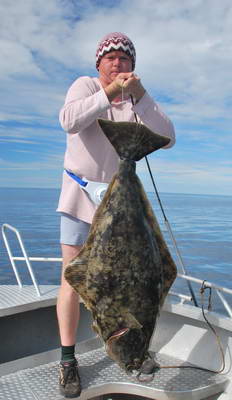 halibut 117 cm, 17 kg uloveny za tepleho letniho dne