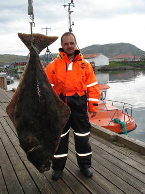 halibut 158 cm, 58 kg, Martin Preis, cervenec halibut 158 cm, 58 kg, Martin Preis, cervenec