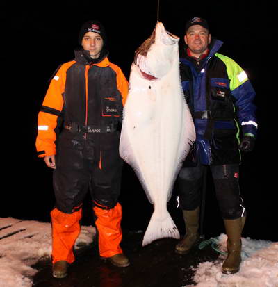 Seiland, halibut 37 kg, rijen