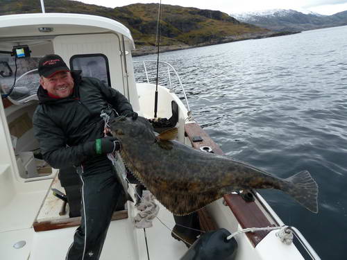 halibut 145 cm, 44 kg, rijen, Finnmark
