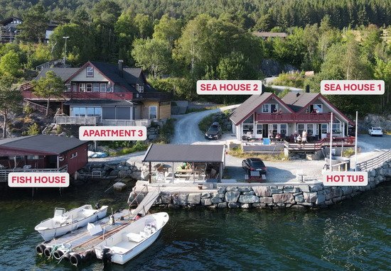 Bremanger - poloha domku, apartma, mista na cisteni ryb...